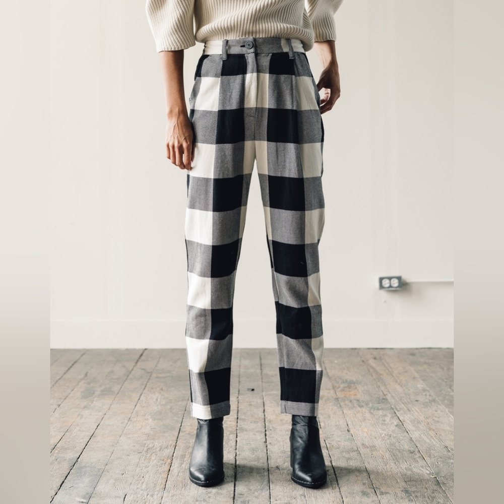 Mara Hoffman Dora High-rise Gingham Pants Sz 6